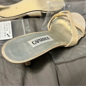 Caparros size 8B heels beige bling